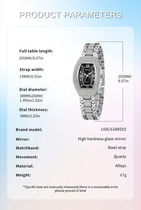 Luxury Diamond Womens Watch | Elegant Stainless Steel - TREASURE ESHOP