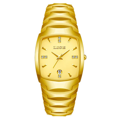 LIGE Luxury Ladies Waterproof Ceramic Watch – Elegant Quartz Wristwatch with Square - TREASURE ESHOP