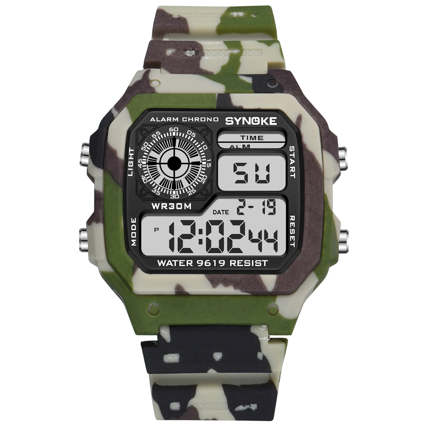 Men’s Digital Sports Waterproof Watch – Chronograph, Alarm, Backlight, Shock Resistant - TREASURE ESHOP