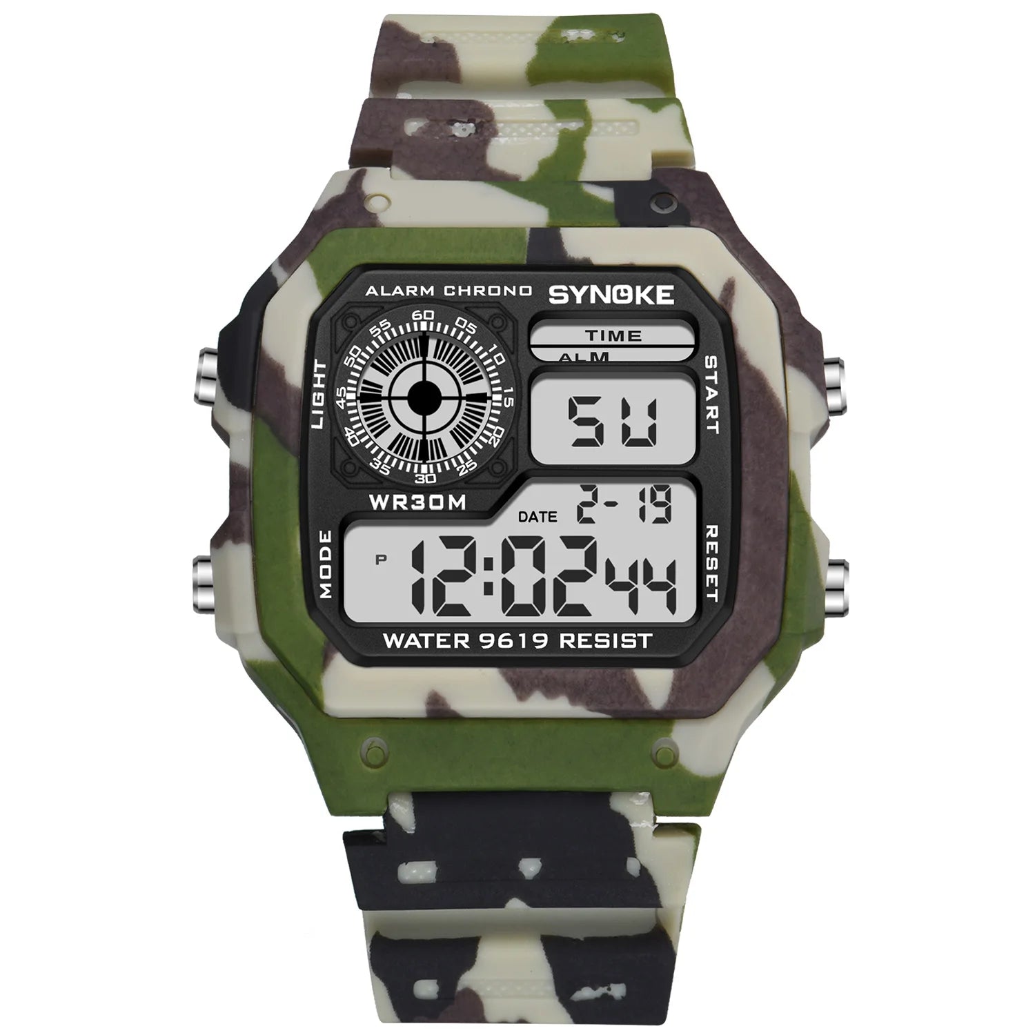 Men’s Digital Sports Waterproof Watch – Chronograph, Alarm, Backlight, Shock Resistant - TREASURE ESHOP