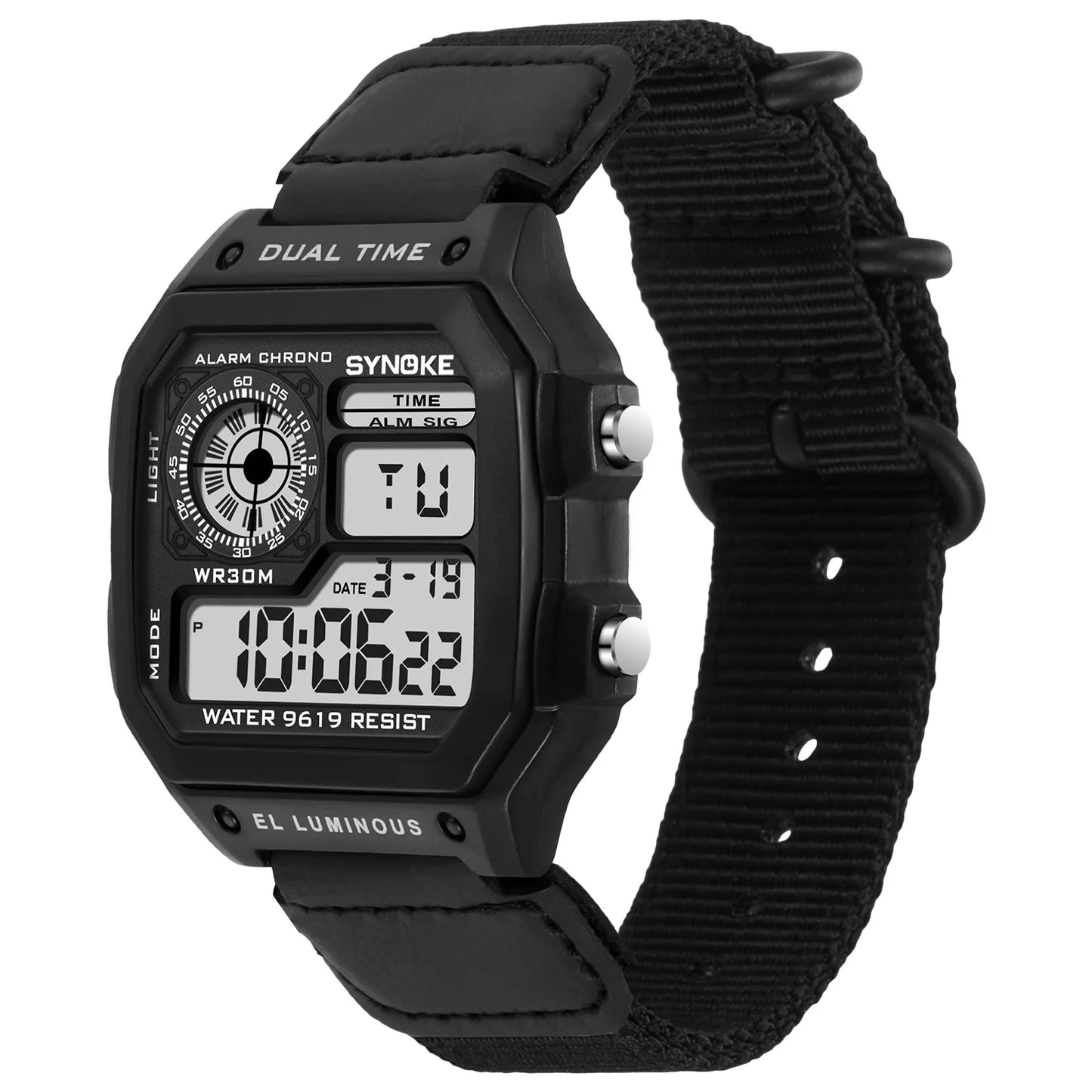 Men’s Digital Sports Waterproof Watch – Chronograph, Alarm, Backlight, Shock Resistant - TREASURE ESHOP