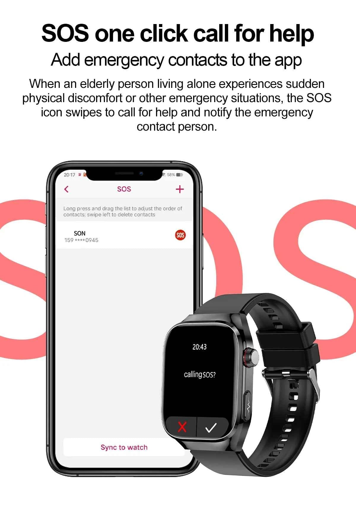 Micro Physical Examination Smartwatch – 2.04” AMOLED Sapphire