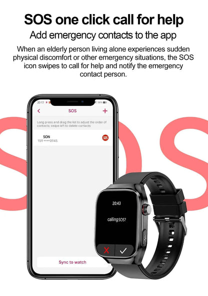 Micro Physical Examination Smartwatch – 2.04” AMOLED Sapphire
