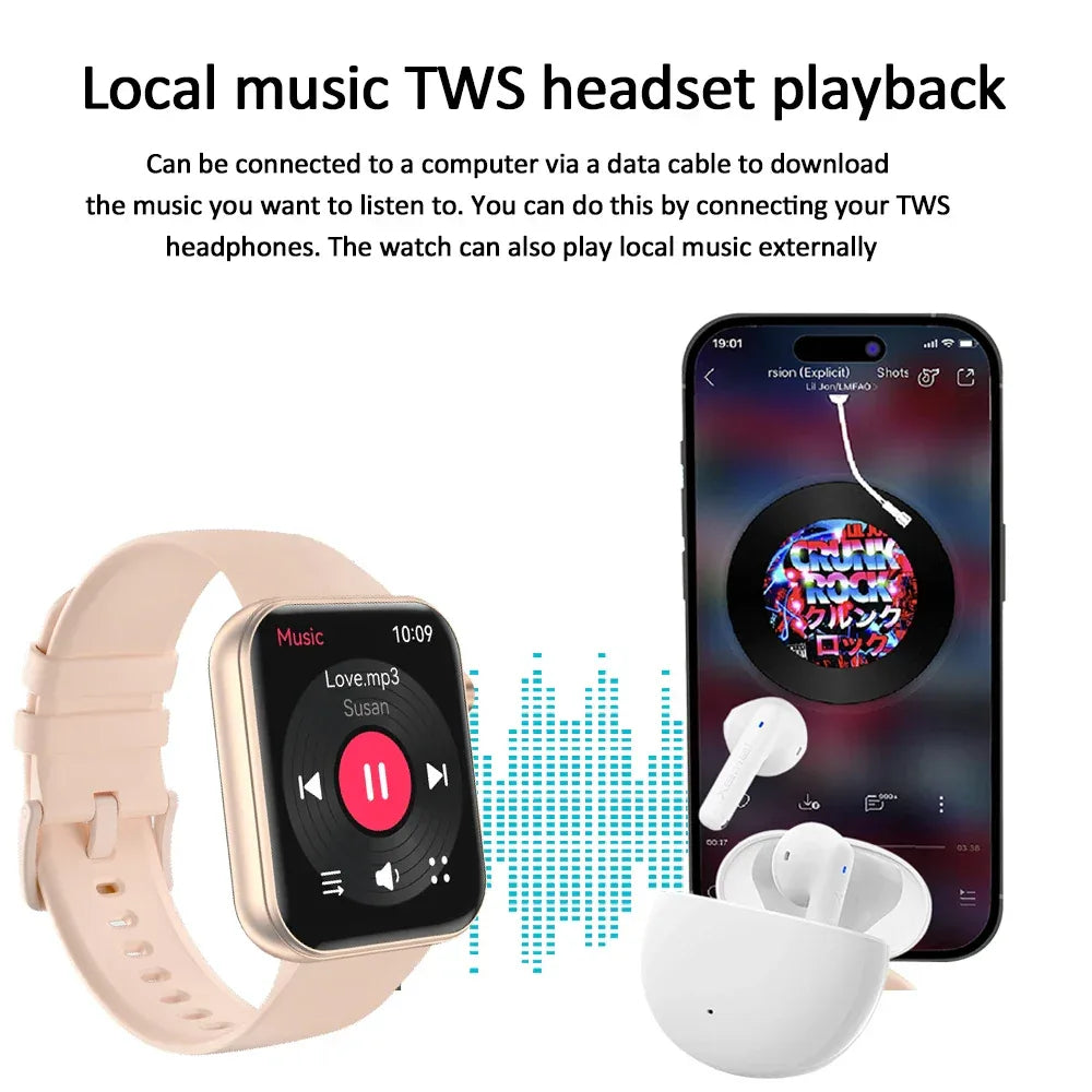 Smart Watch with Camera Video Recording – 1.91” Display, Bluetooth Call, Heart Rate Fitness Tracking | Android iOS - TREASURE ESHOP