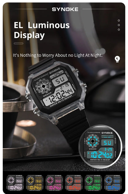 Men’s Digital Sports Waterproof Watch – Chronograph, Alarm, Backlight, Shock Resistant - TREASURE ESHOP