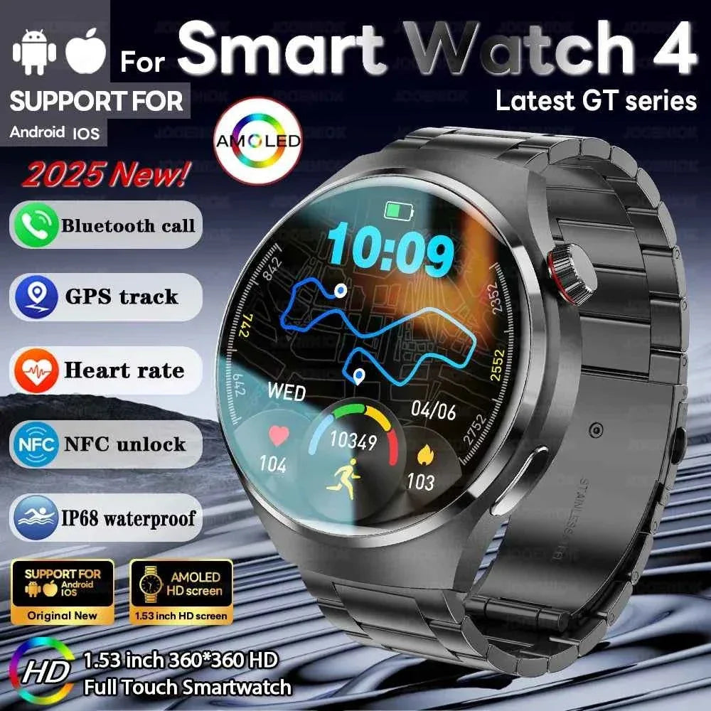 Watch 4 GT Series Smartwatch – 1.53” AMOLED Display, Bluetooth Calling, Heart Rate & Sleep Monitor, Fitness Tracker for Men