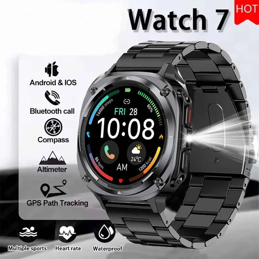 Watch 7 Ultra Smart Watch HD Round Display, Heart Rate, Blood Oxygen, GPS, Bluetooth Calling, IPX8 Waterproof