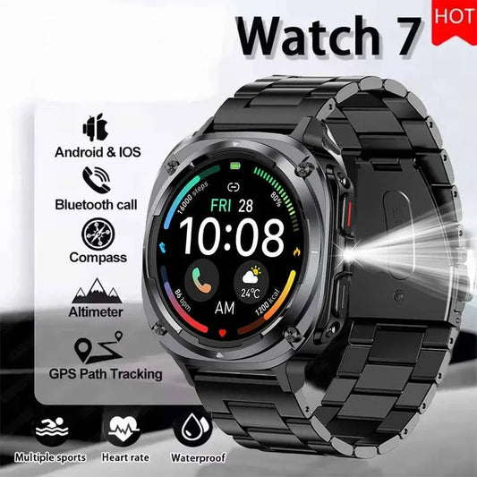 Watch 7 Ultra Smart Watch HD Round Display, Heart Rate, Blood Oxygen, GPS, Bluetooth Calling, IPX8 Waterproof