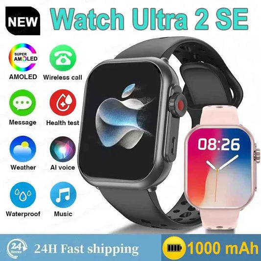 Watch Ultra 2 SE – 2025 Smartwatch for Men - Women | AMOLED | 1000mAh Battery