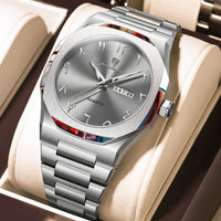 Military Men’s Quartz Watch – Waterproof Stainless Steel Luxury Wristwatch with Week Calendar - TREASURE ESHOP