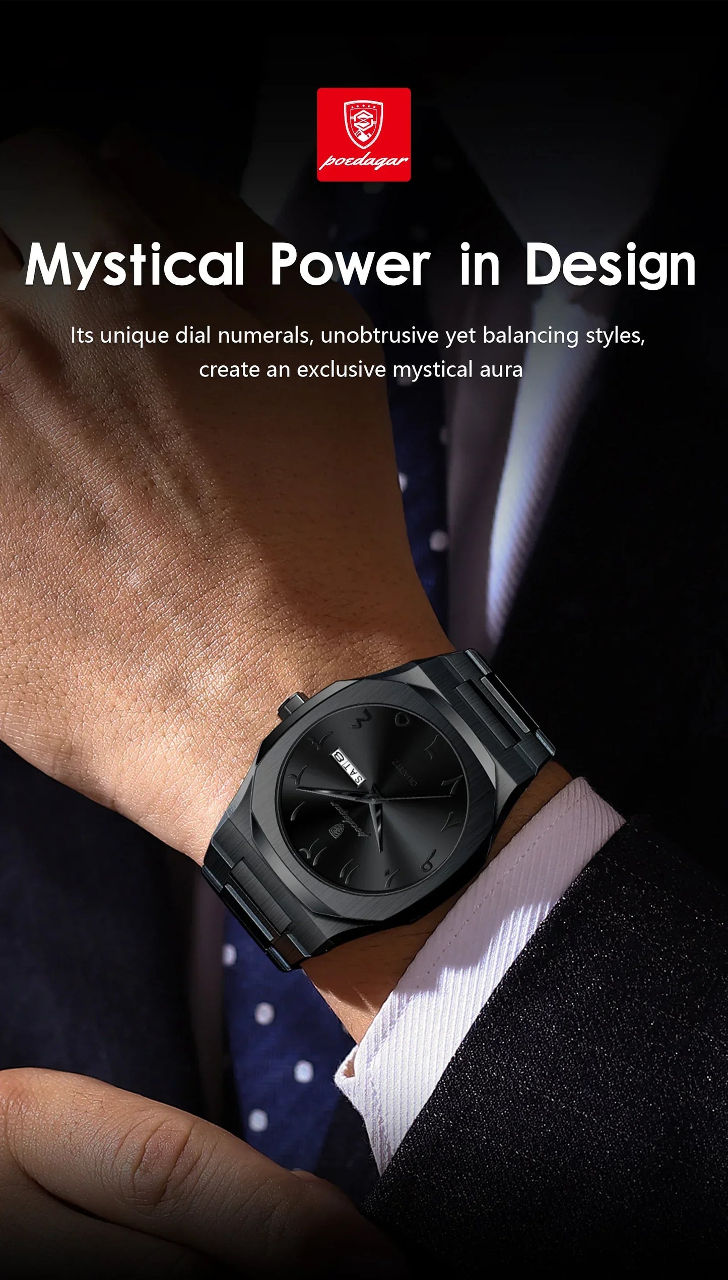 Military Men’s Quartz Watch – Waterproof Stainless Steel Luxury Wristwatch with Week Calendar - TREASURE ESHOP