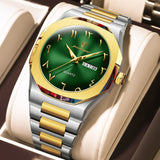 Military Men’s Quartz Watch – Waterproof Stainless Steel Luxury Wristwatch with Week Calendar - TREASURE ESHOP