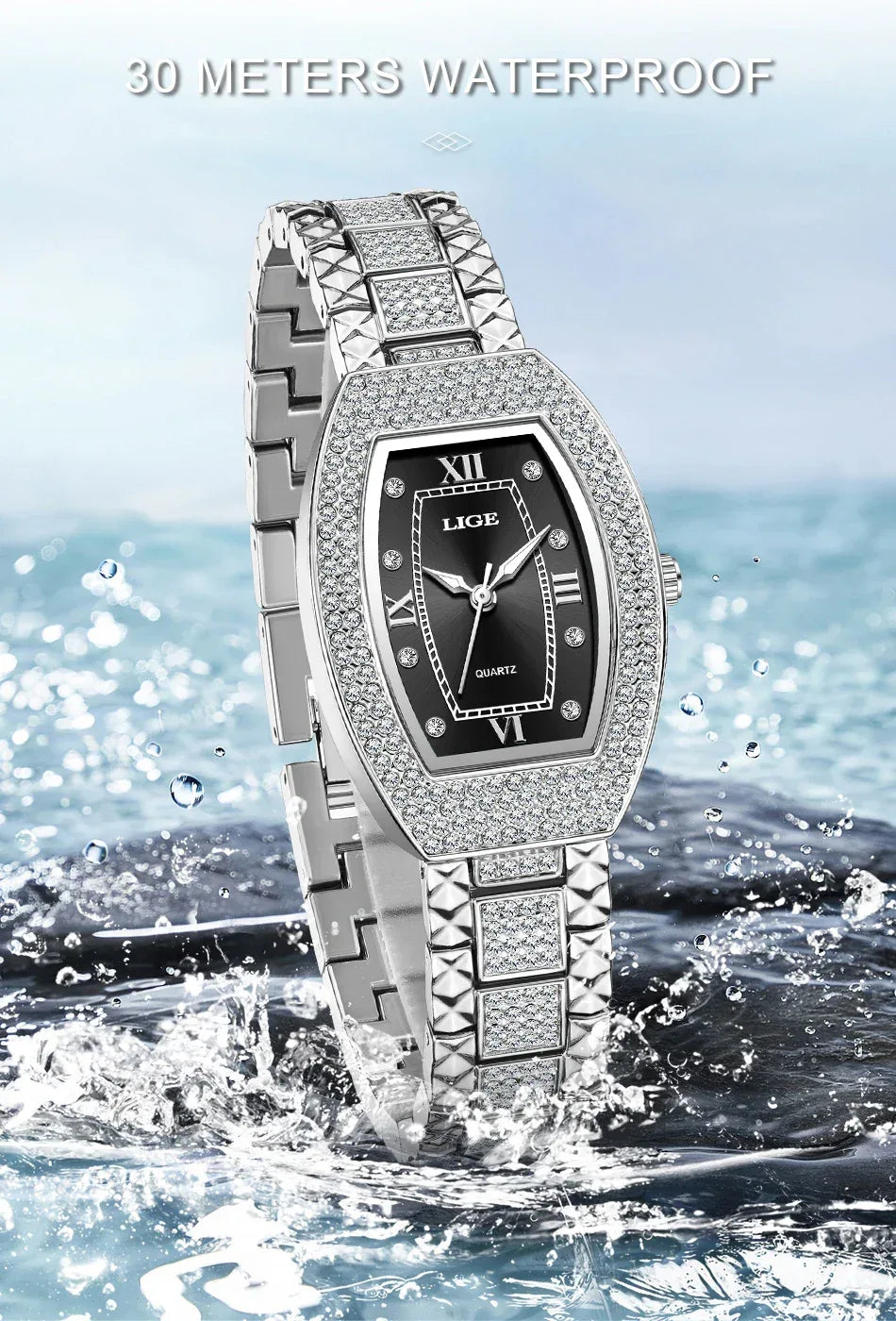 Luxury Diamond Women’s Watch | Elegant Stainless Steel - TREASURE ESHOP