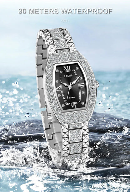 Luxury Diamond Women’s Watch | Elegant Stainless Steel - TREASURE ESHOP