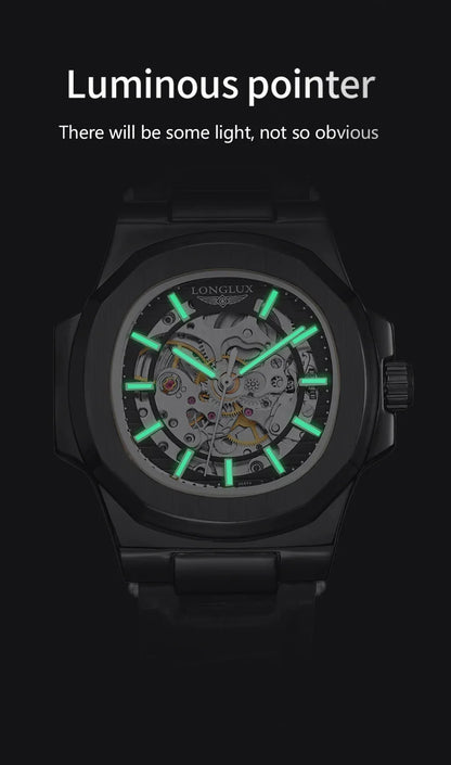 Automatic Skeleton Watch Men | Leather Luxury Waterproof - TREASURE ESHOP