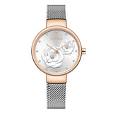 Ladies Luxury 3D Rose Quartz Watch – Creative Stainless Steel Waterproof Women’s - TREASURE ESHOP