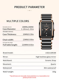 Watch for Women Japanese Movement Ceramics Strap Luxury Ladies Bracelet Quartz Watches - TREASURE ESHOP
