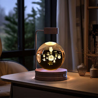 Magisches 3D Dinosaurier Nachtlicht – Kristall Kugel LED Lampe mit Warmlicht