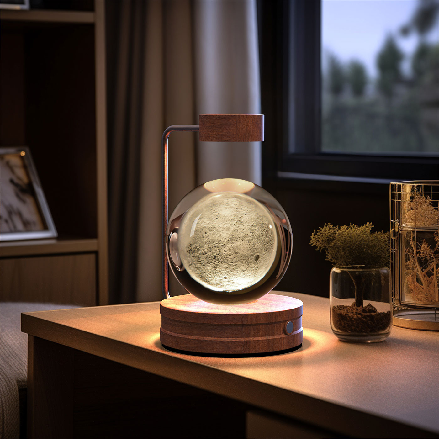 Magisches 3D Dinosaurier Nachtlicht – Kristall Kugel LED Lampe mit Warmlicht