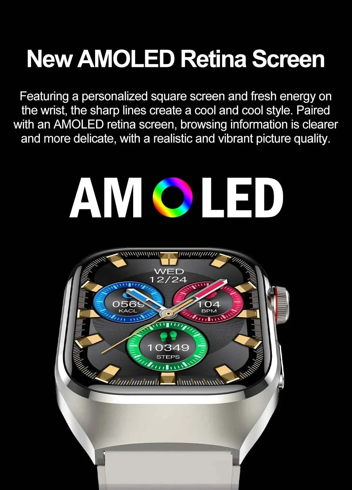 Micro Physical Examination Smartwatch – 2.04” AMOLED Sapphire