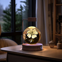 Magisches 3D Dinosaurier Nachtlicht – Kristall Kugel LED Lampe mit Warmlicht