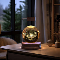 Magisches 3D Dinosaurier Nachtlicht – Kristall Kugel LED Lampe mit Warmlicht