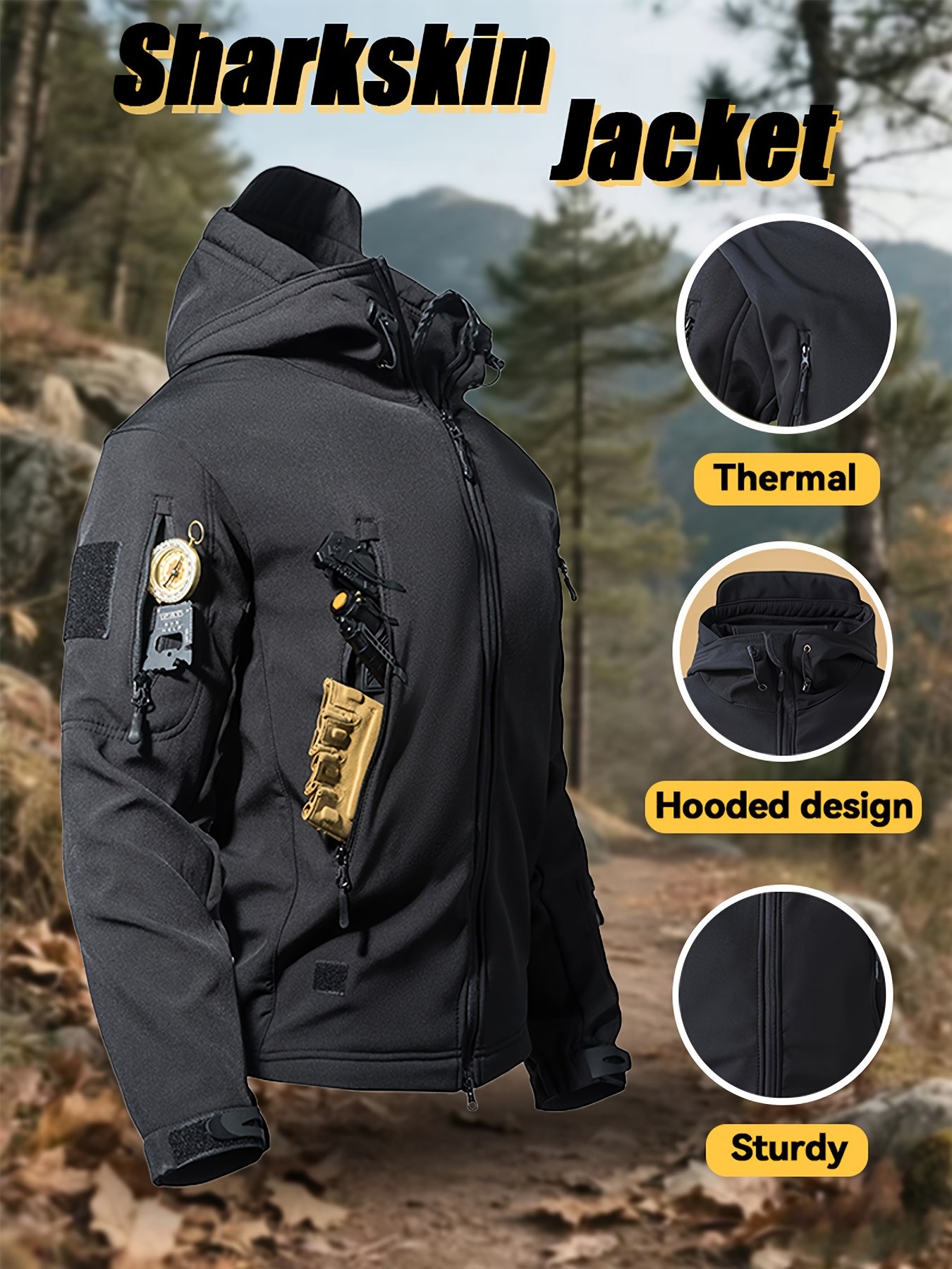 Men’s Winter Sharkskin Softshell Jacket & Pants Set – Thermal Outdoor Suit