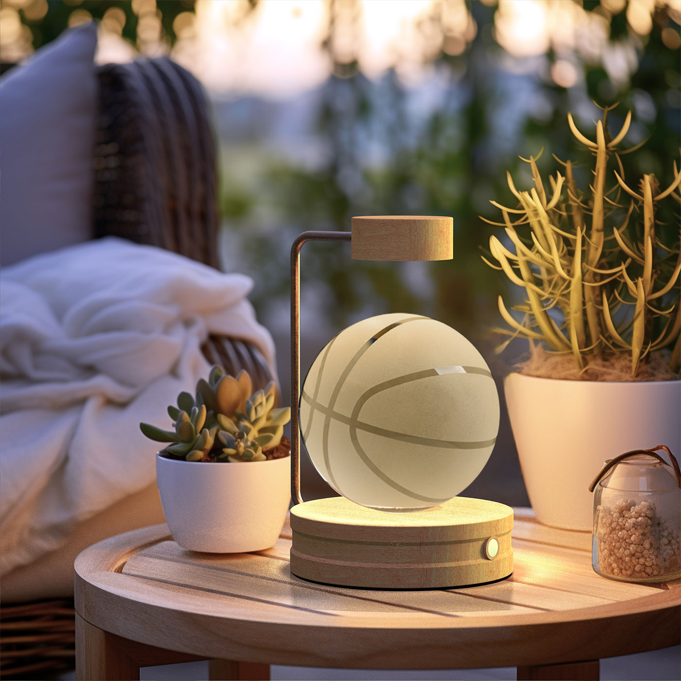 Magisches 3D Dinosaurier Nachtlicht – Kristall Kugel LED Lampe mit Warmlicht