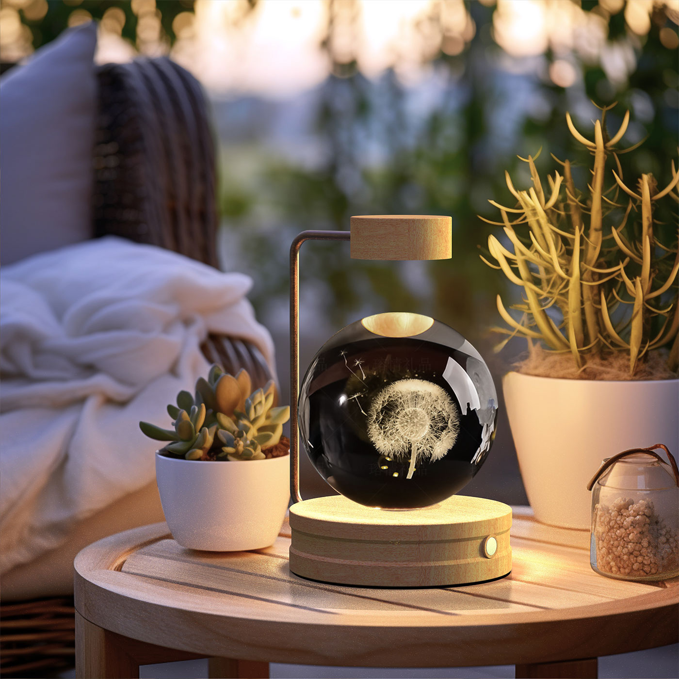 Magisches 3D Dinosaurier Nachtlicht – Kristall Kugel LED Lampe mit Warmlicht