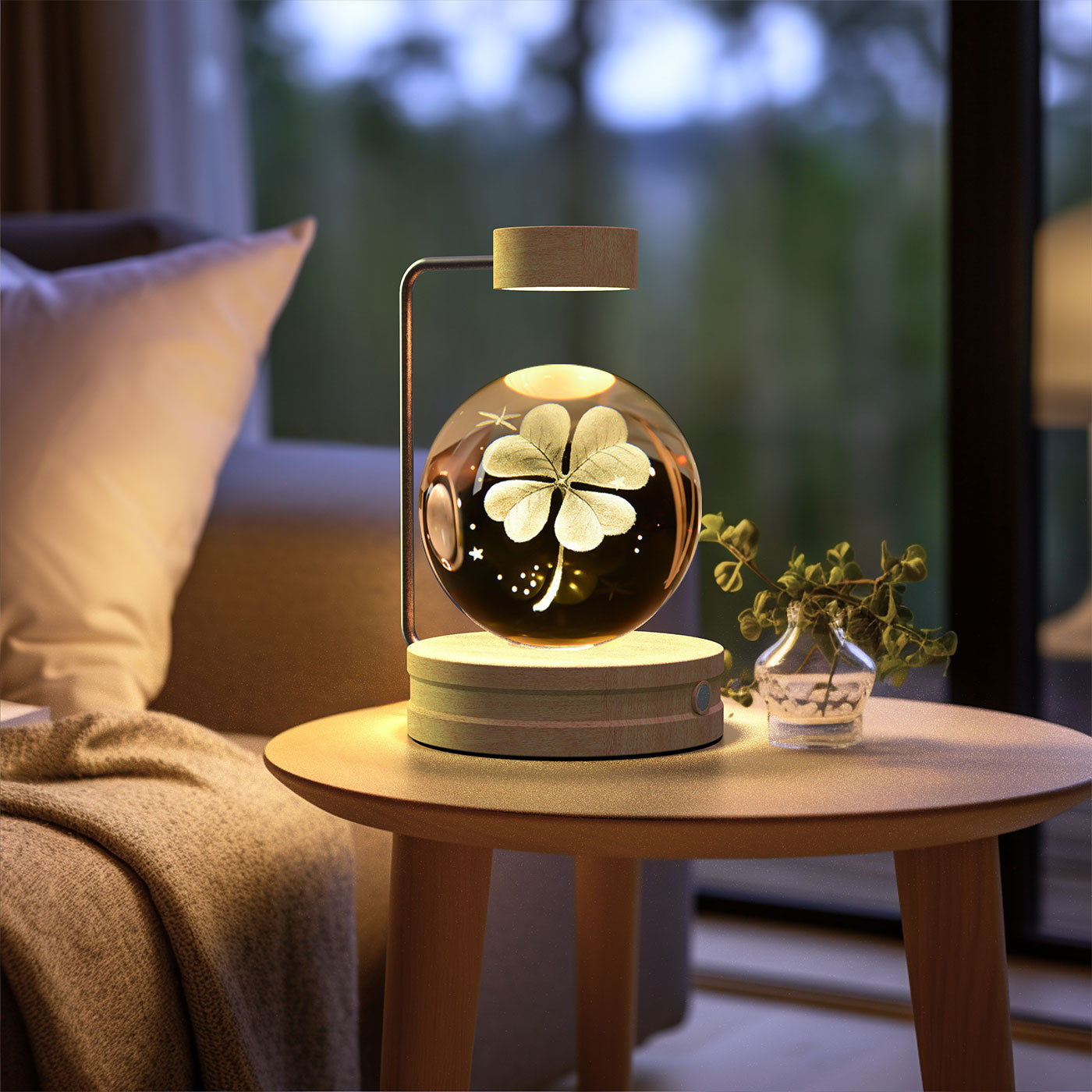 Magisches 3D Dinosaurier Nachtlicht – Kristall Kugel LED Lampe mit Warmlicht