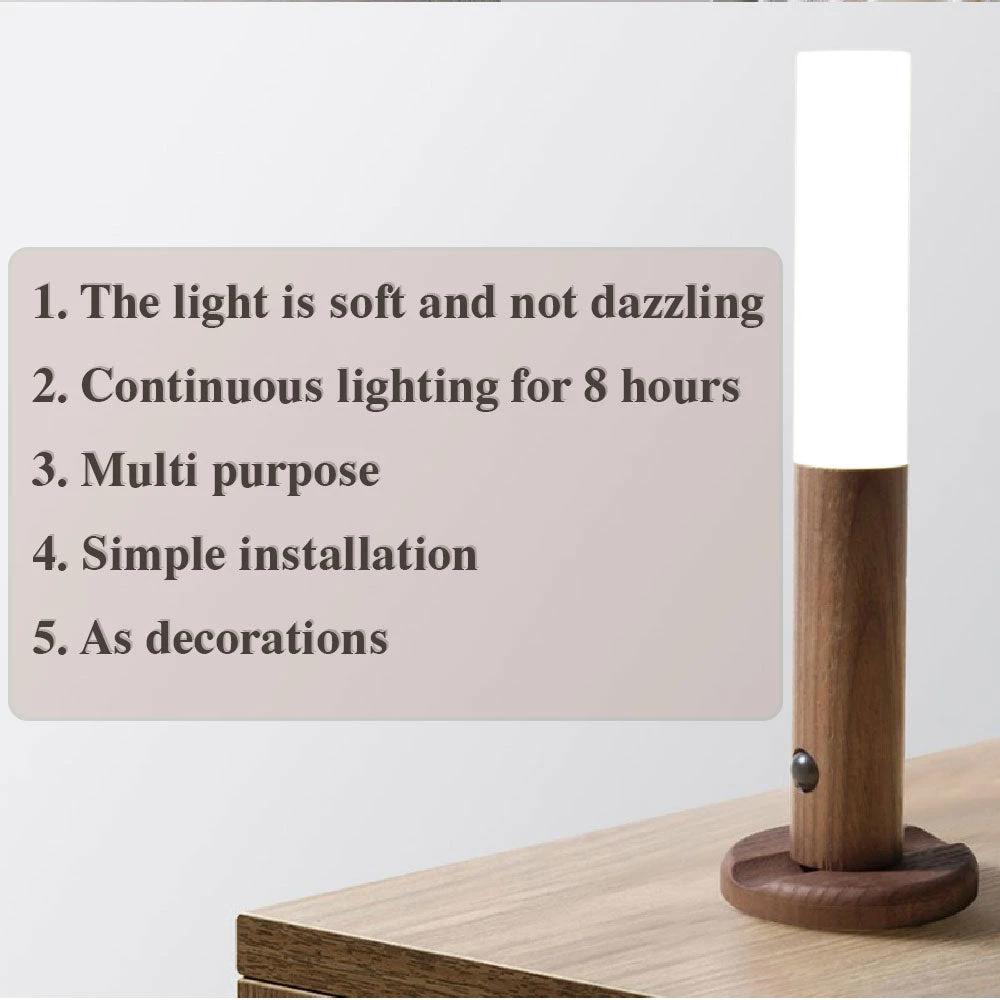 Motion Sensor LED Night Light – Wireless Magnetic USB Rechargeable Lamp for Home
