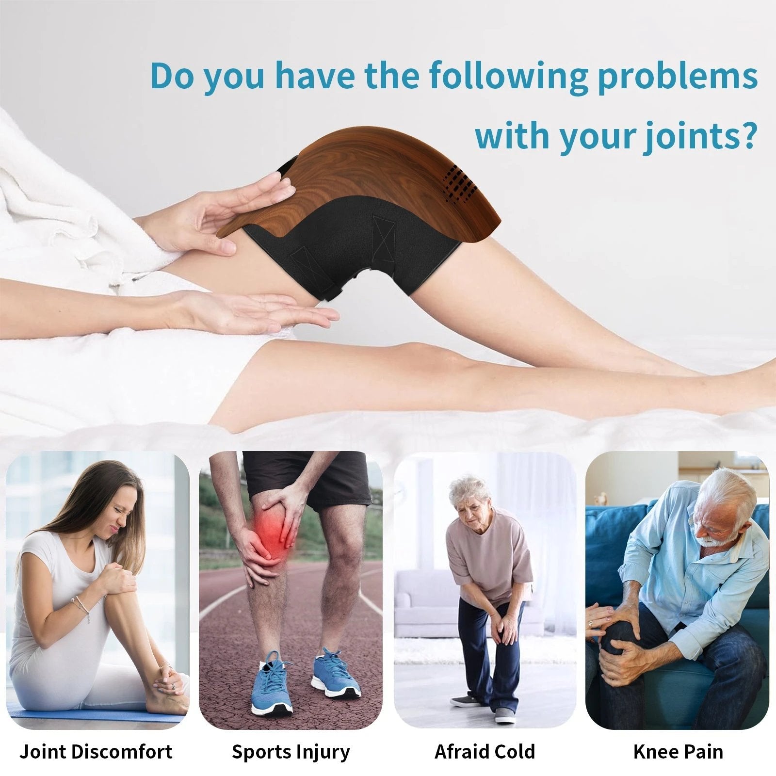 Heated Knee Massager with Infrared & Vibration – Wireless Pain Relief Device