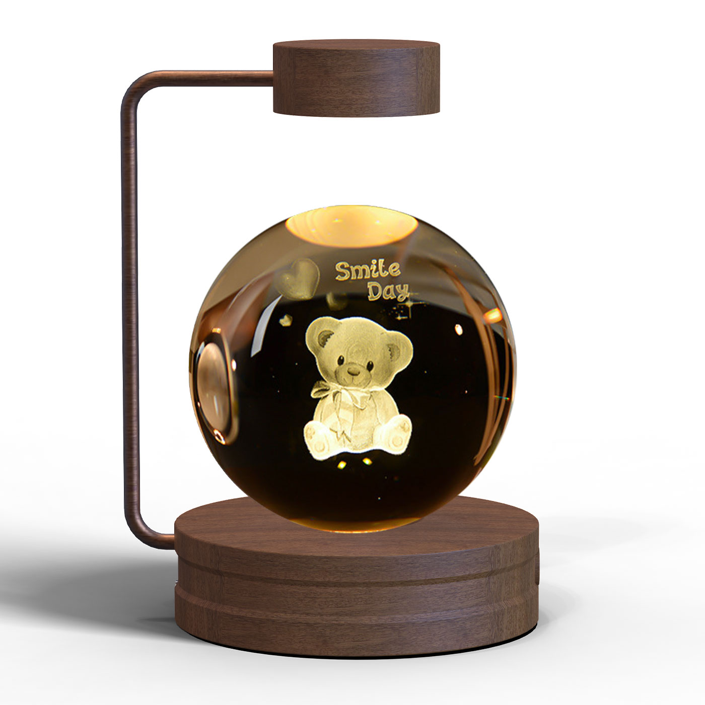 Magisches 3D Dinosaurier Nachtlicht – Kristall Kugel LED Lampe mit Warmlicht