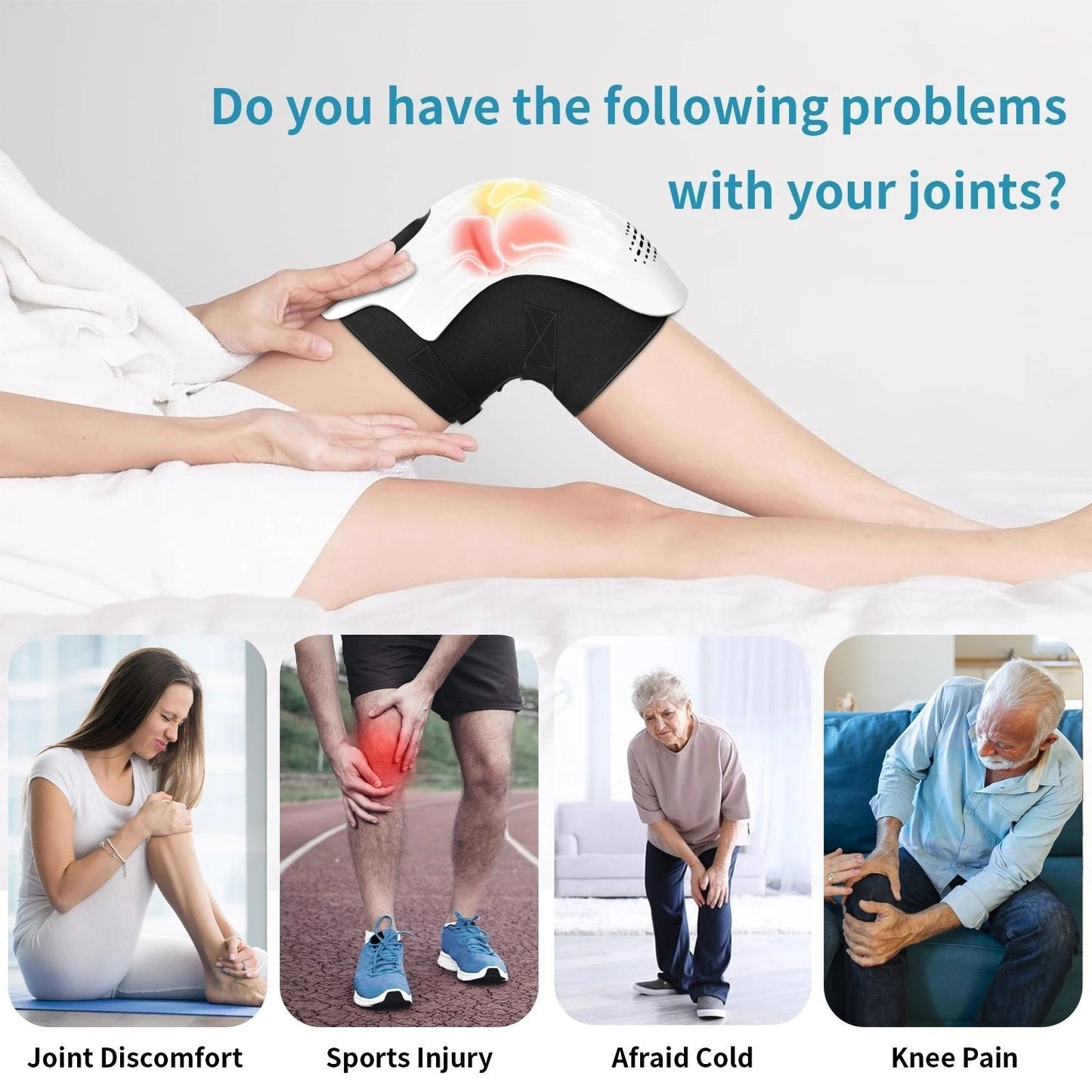 Heated Knee Massager with Infrared & Vibration – Wireless Pain Relief Device