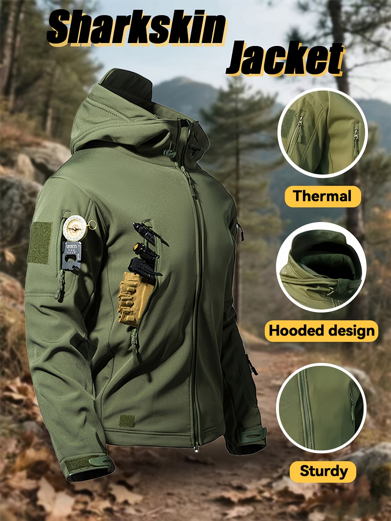 Men’s Winter Sharkskin Softshell Jacket & Pants Set – Thermal Outdoor Suit