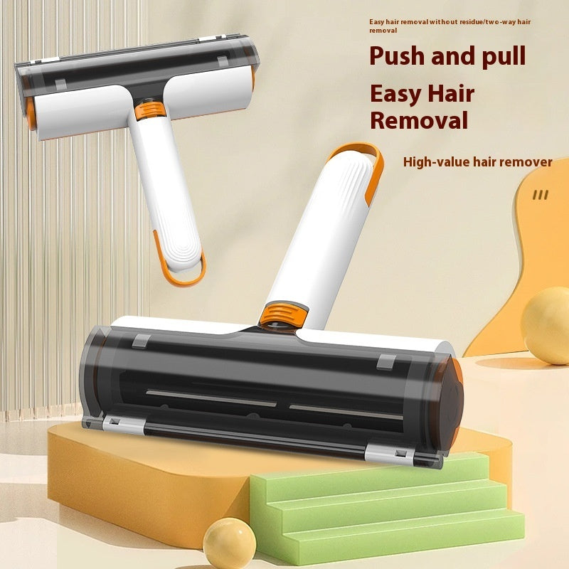 reusable pet hair remover roller on sofa
