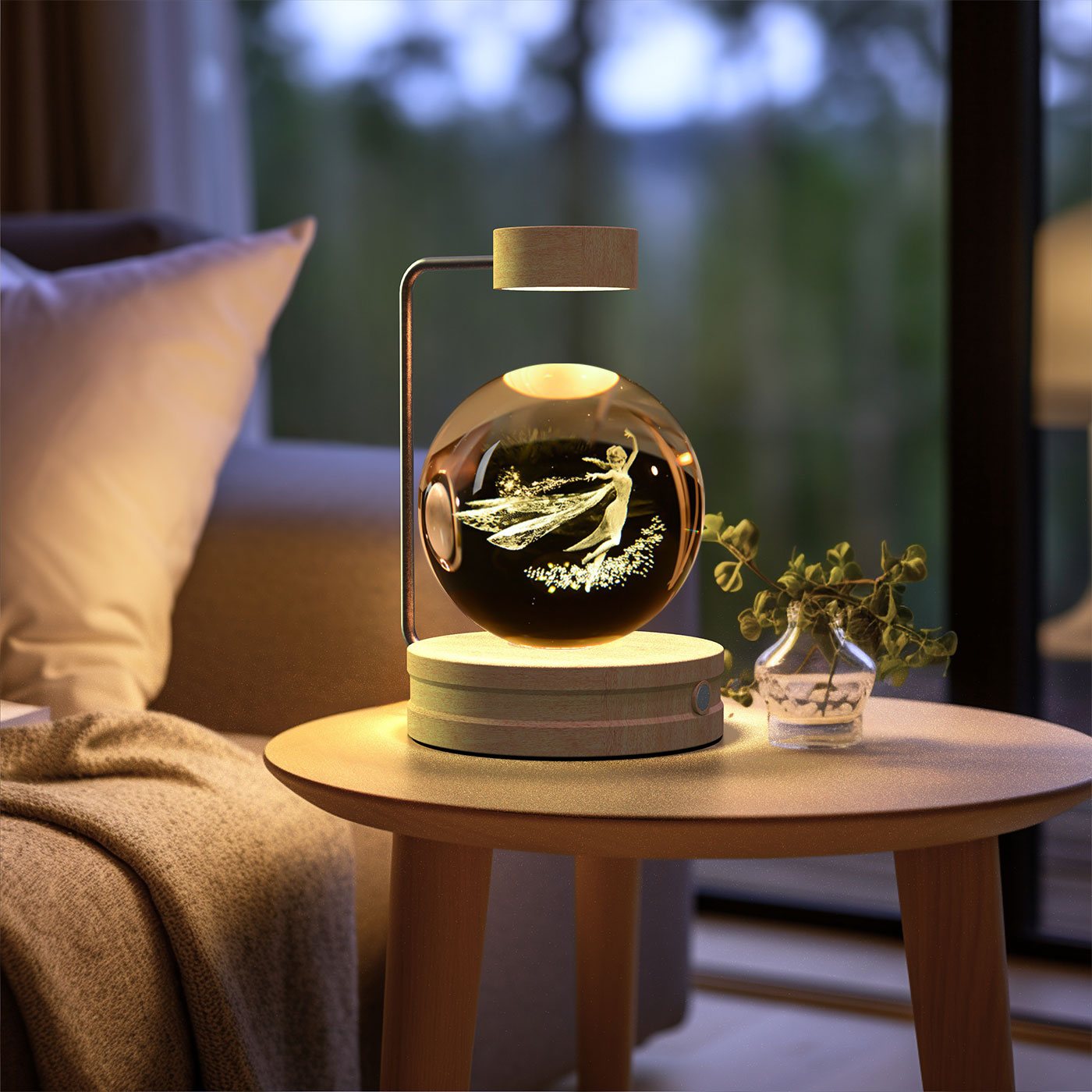 Magisches 3D Dinosaurier Nachtlicht – Kristall Kugel LED Lampe mit Warmlicht