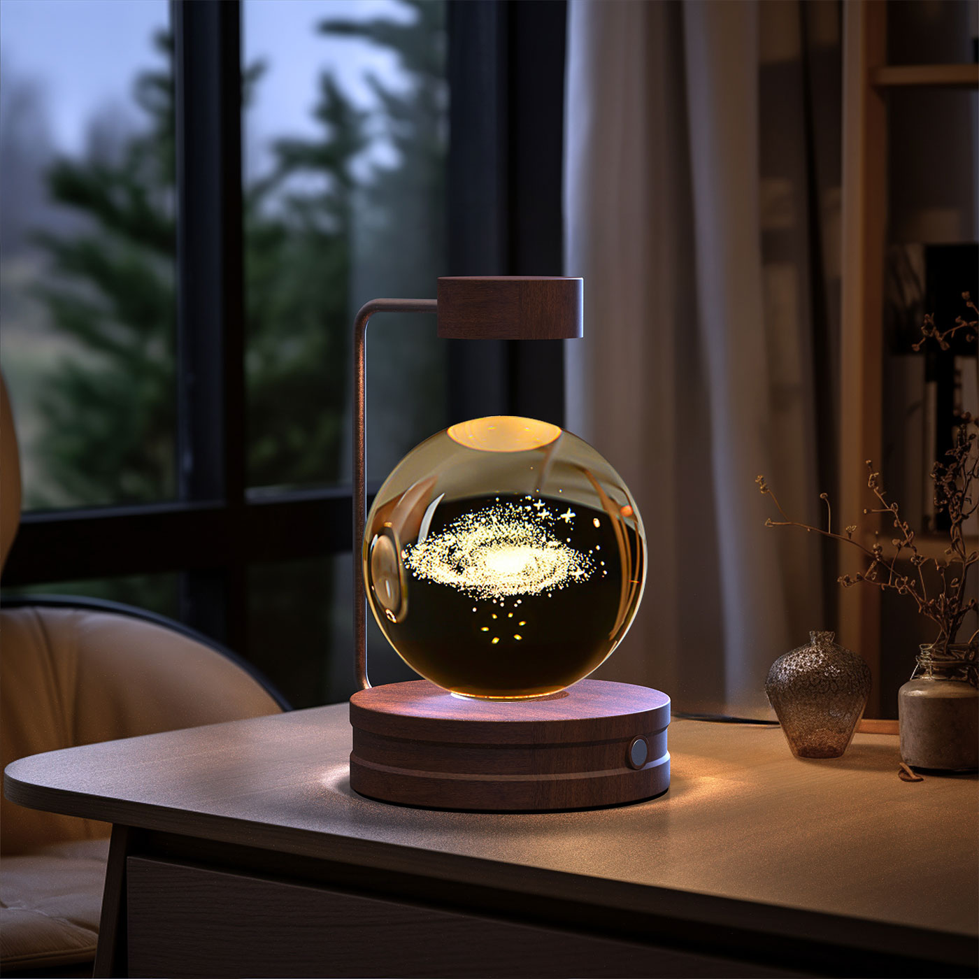 Magisches 3D Dinosaurier Nachtlicht – Kristall Kugel LED Lampe mit Warmlicht