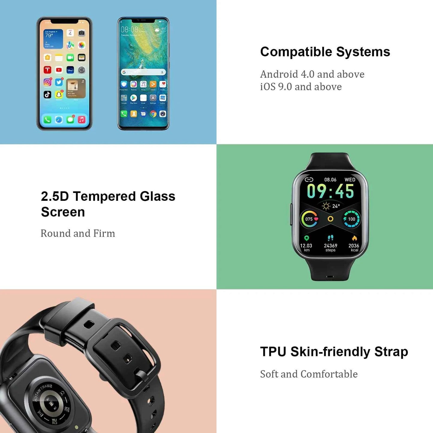 ⌚ 1.69” Smart Watch – HD Touch Screen, 25 Sports Modes IP68 Waterproof