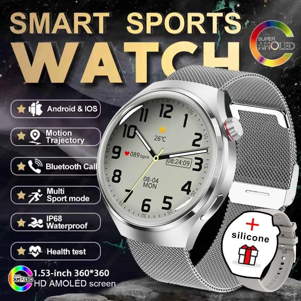 Watch 4 GT Series Smartwatch – 1.53” AMOLED Display, Bluetooth Calling, Heart Rate & Sleep Monitor, Fitness Tracker for Men