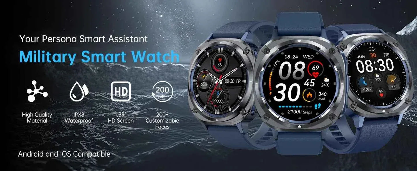 Watch 7 Ultra Smart Watch HD Round Display, Heart Rate, Blood Oxygen, GPS, Bluetooth Calling, IPX8 Waterproof