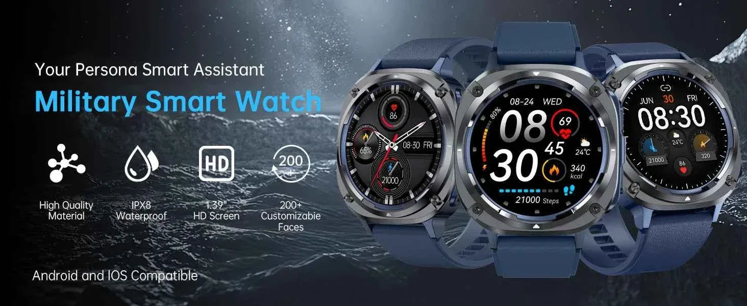 Watch 7 Ultra Smart Watch HD Round Display, Heart Rate, Blood Oxygen, GPS, Bluetooth Calling, IPX8 Waterproof