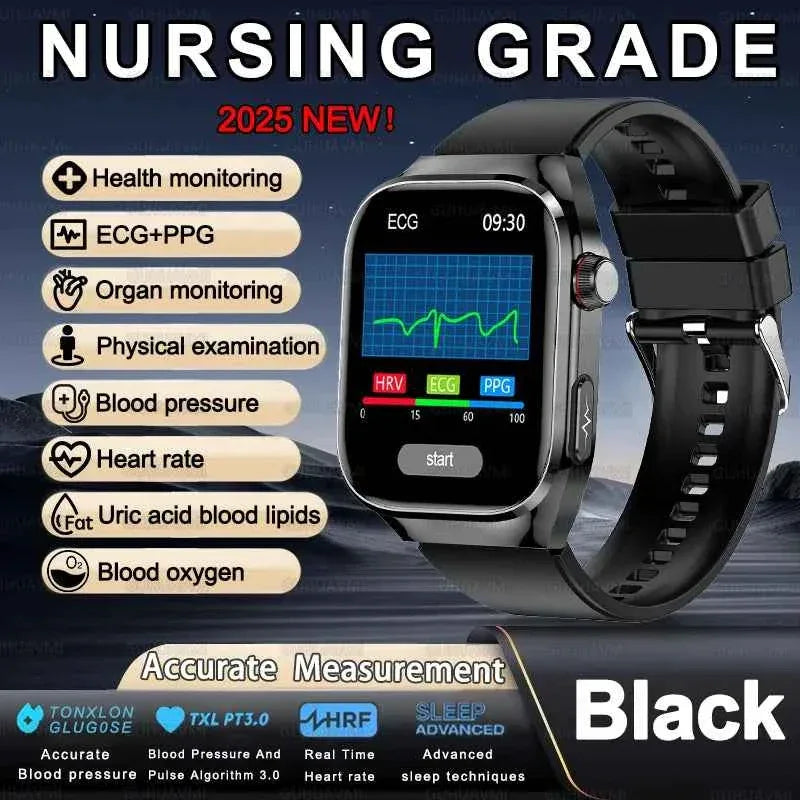 Men’s ECG+PPG Health Smartwatch – 2.04” AMOLED Sapphire, Blood Pressure, Oxygen, ECG, Body Composition, Bluetooth Call, IP68 Waterproof