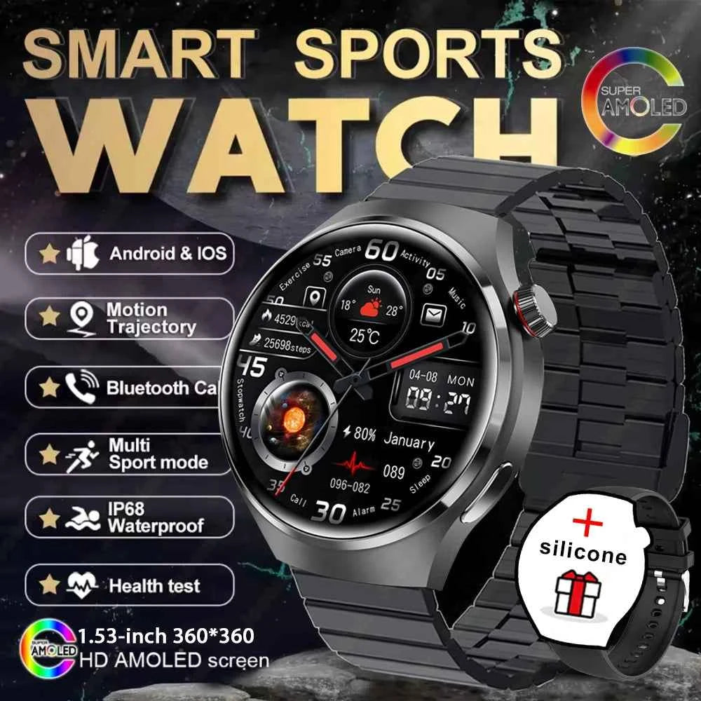 Watch 4 GT Series Smartwatch – 1.53” AMOLED Display, Bluetooth Calling, Heart Rate & Sleep Monitor, Fitness Tracker for Men