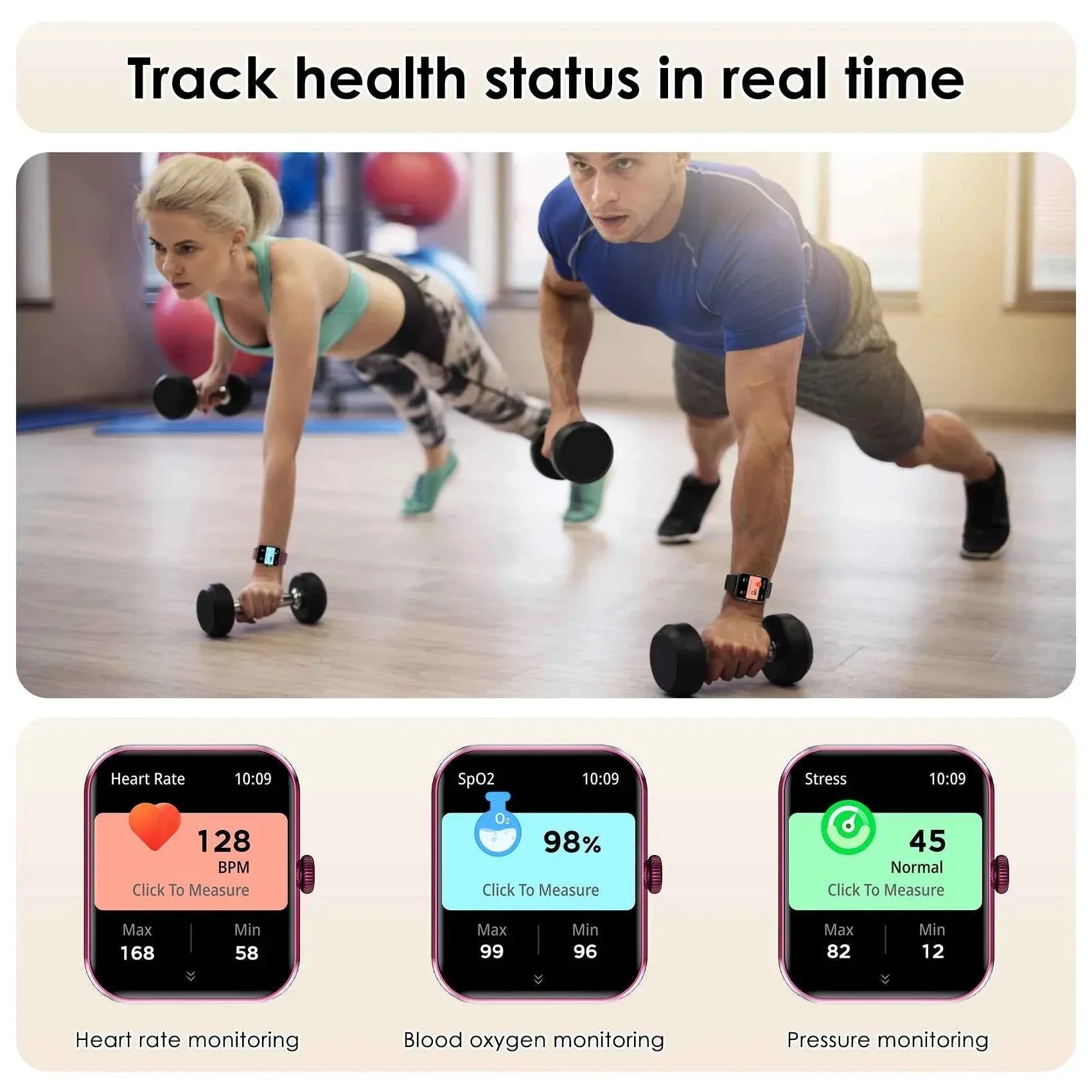 Smartwatch – 1.85” HD Touch Screen, Wireless Calling, 100+ Sports Modes, 24/7 Heart Rate & SpO2 Tracking