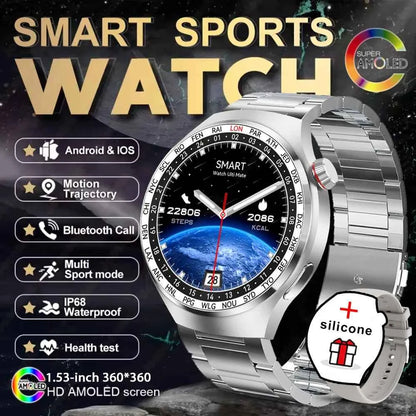 Watch 4 GT Series Smartwatch – 1.53” AMOLED Display, Bluetooth Calling, Heart Rate & Sleep Monitor, Fitness Tracker for Men